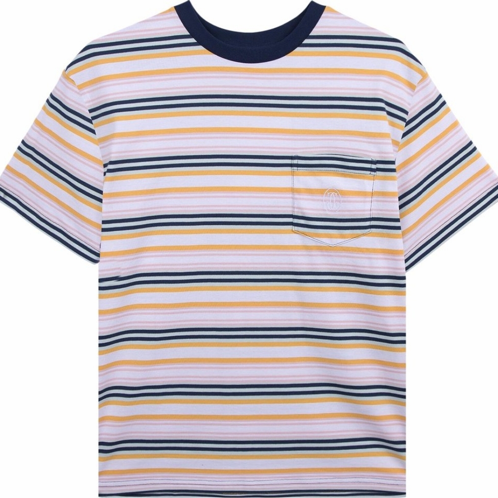 GOLF WANG Grand Logo Striped Pocket Tee